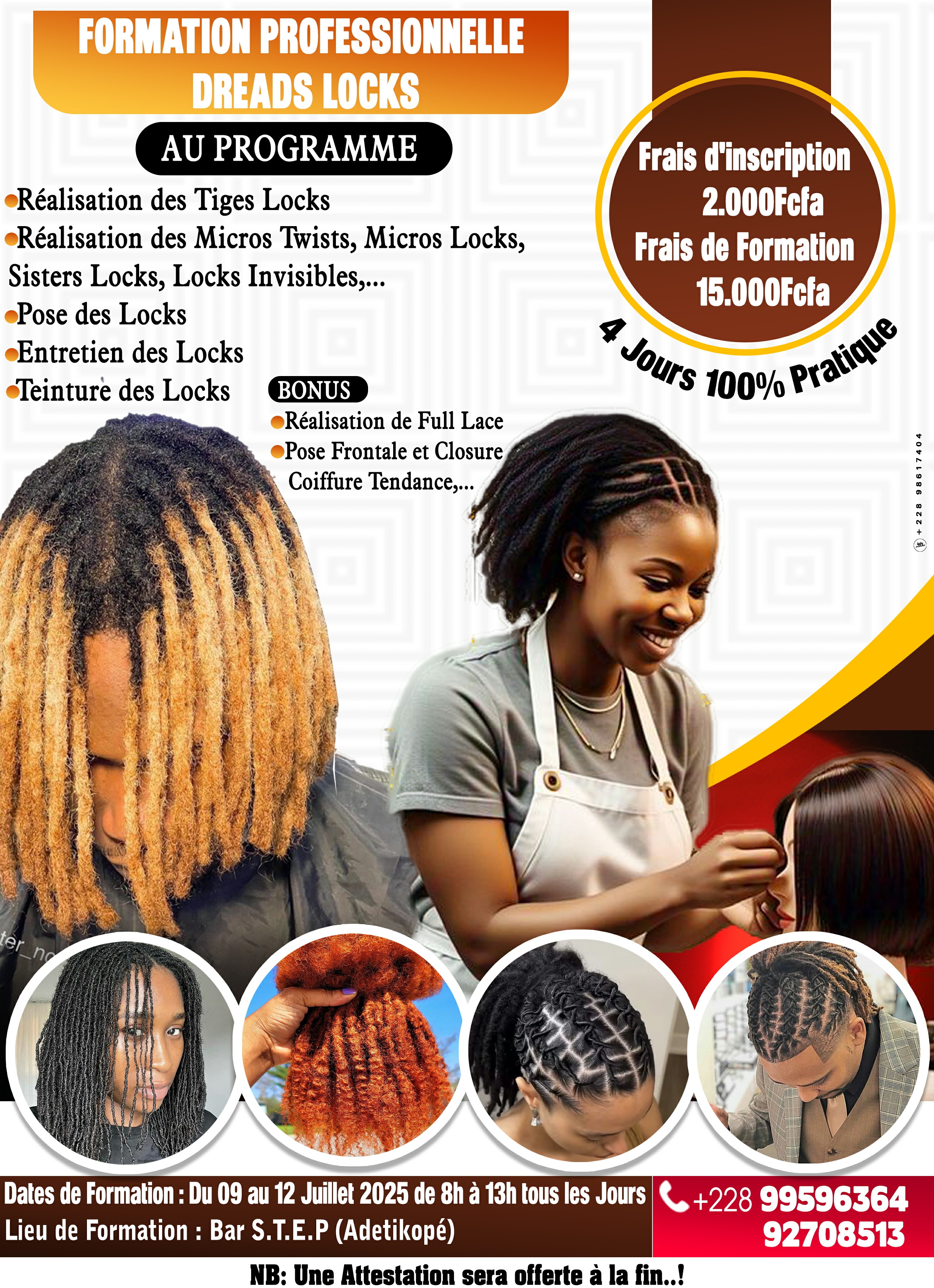 Affiche Formation Professionnelle Dreads Locks