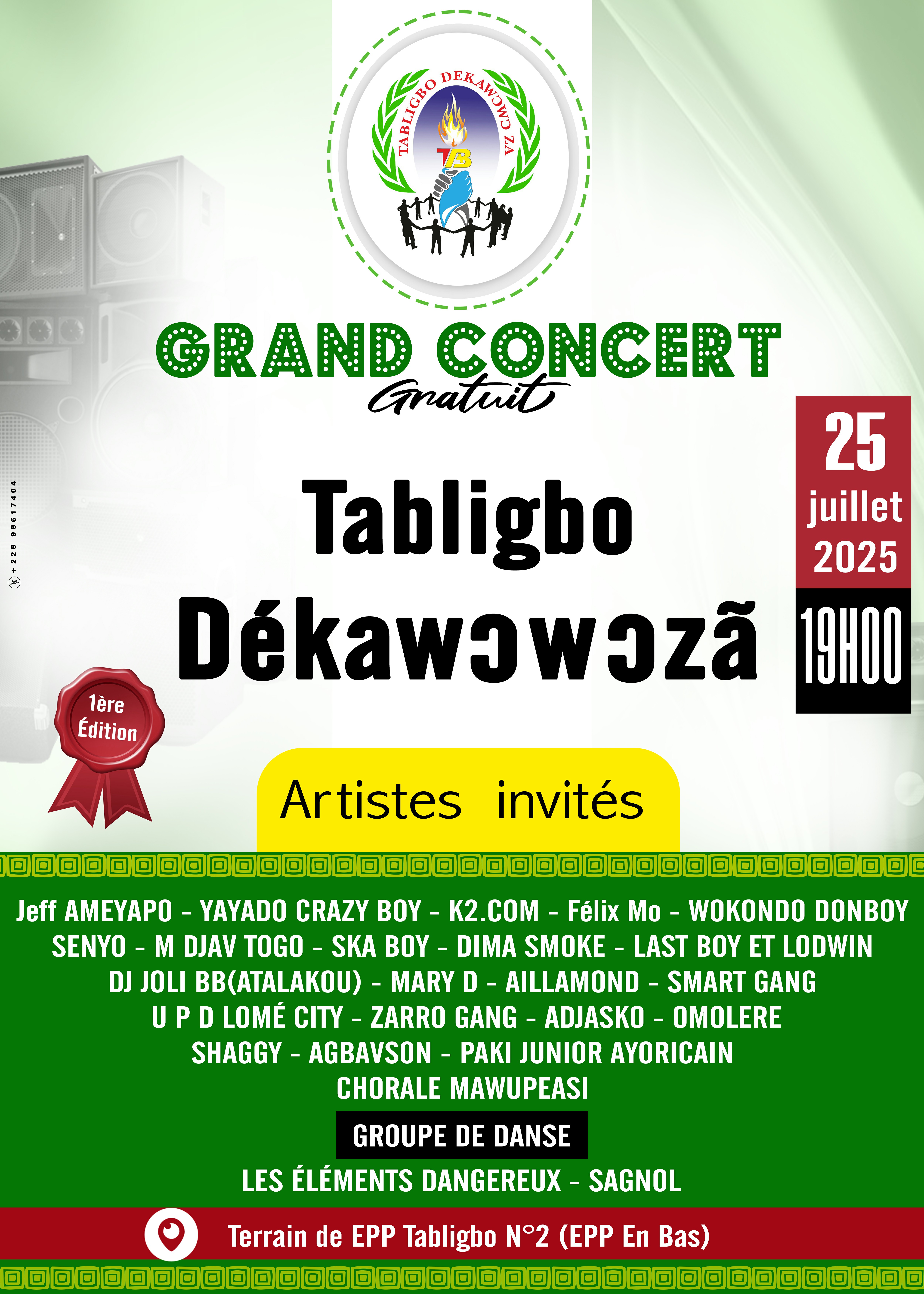 Affiche Grand Concert Tabligbo Dékawɔzã