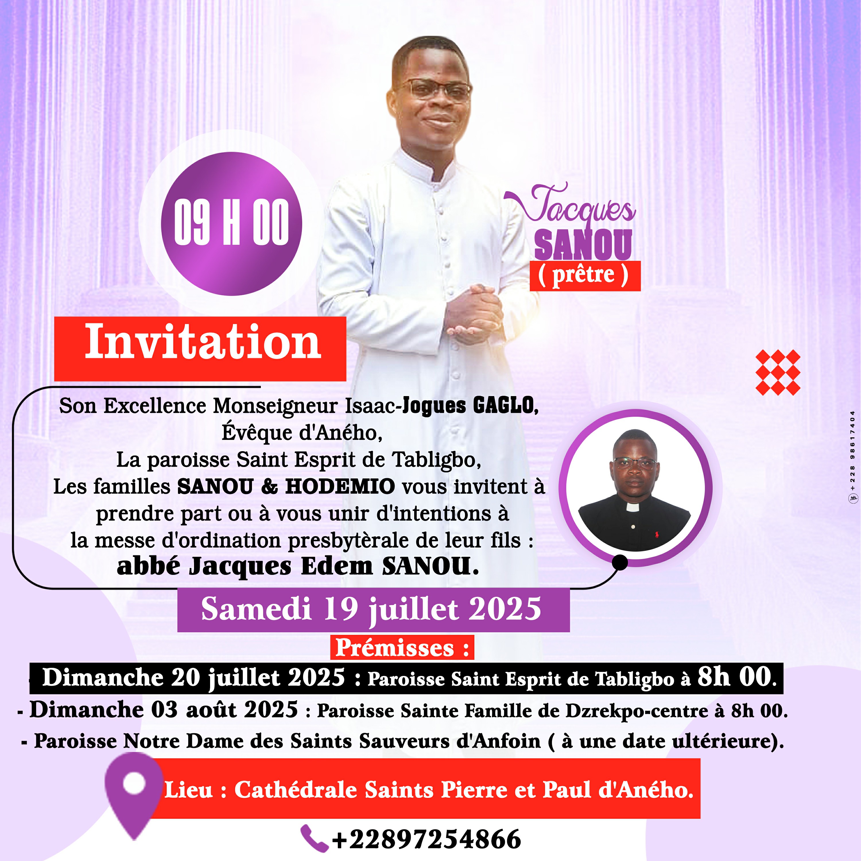 Affiche Invitation Jacques Sanou